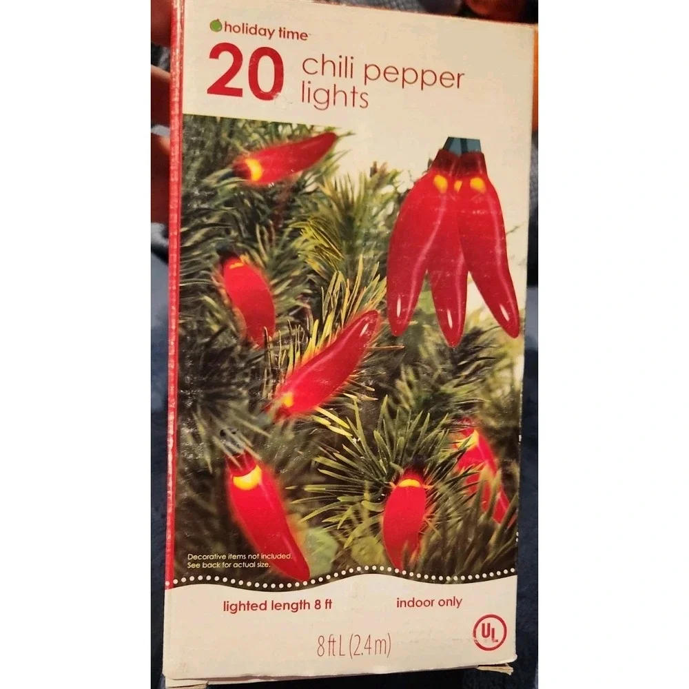 Lots Of 2 Holiday Time Red Chili Pepper String Lights 8 FT Indoor Vintage